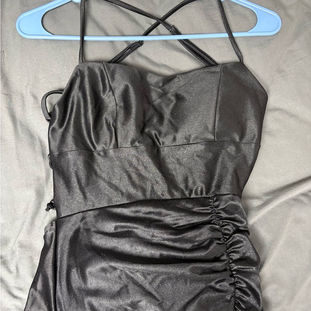 Chic Black Satin prom dress
